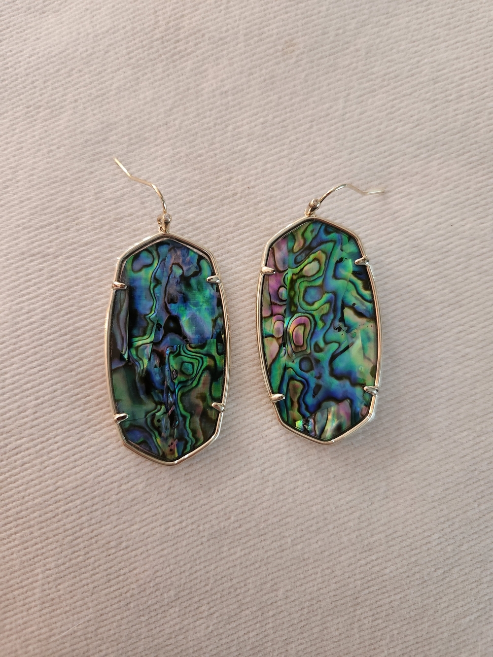 Kendra Scott Iridescent Abalone Drop Earrings - Green & Blue